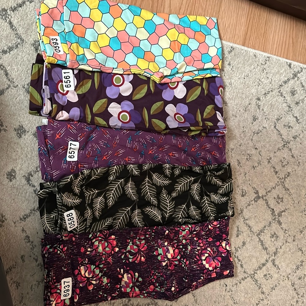 Lularoe kids leggings. 5 pairs. All size L/XL